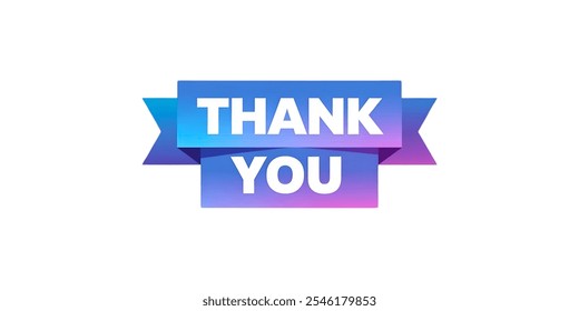 THANK YOU creative banner,minimalistic flat vector illustration,plain background