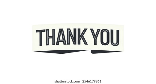 THANK YOU creative banner,minimalistic flat vector illustration,plain background