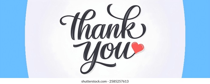 "THANK YOU" creative banner,minimalistic flat vector illustration,useful for greetings,education,banners etc.