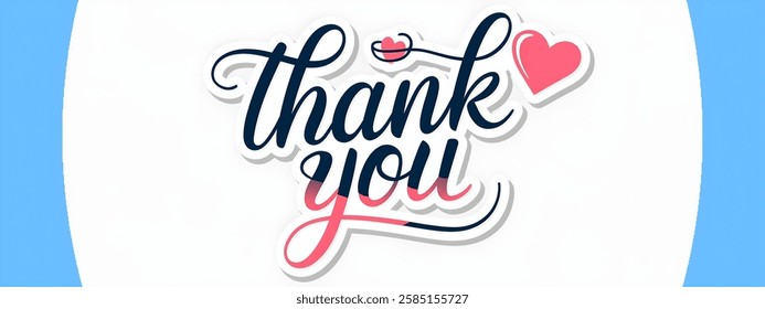 "THANK YOU" creative sticker ,calligraphy,stylish vector illustration useful for greetings,celebrations,education.