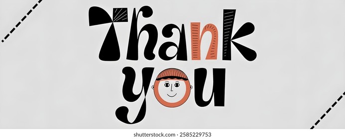THANK YOU creative Text banner,minimalistic flat vector illustration,useful for education,greetings,advertisement.
