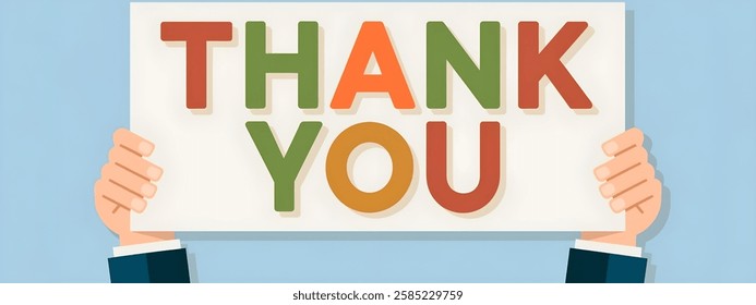 THANK YOU creative Text banner,minimalistic flat vector illustration,useful for education,greetings,advertisement.