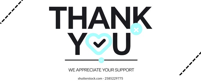 THANK YOU creative Text banner,minimalistic flat vector illustration,useful for education,greetings,advertisement.