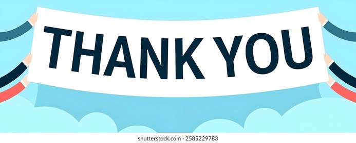 THANK YOU creative Text banner,minimalistic flat vector illustration,useful for education,greetings,advertisement.