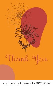 Thank you cute card with hand drawn leaves and plants
The autumn