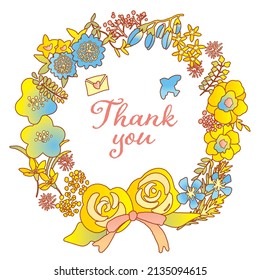 Thank you for the cute flower wreath illustration