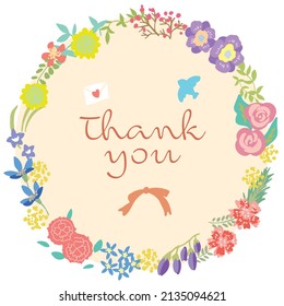 Thank you for the cute flower wreath illustration