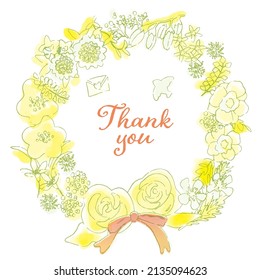 Thank you for the cute flower wreath illustration