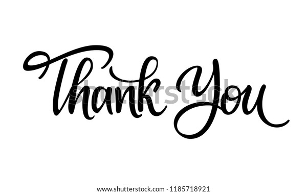 Thank You Cute Lettering Sign Hand Stock Vector (Royalty Free ...