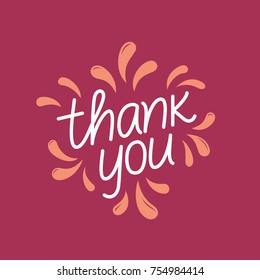 Thank You Cute Lettering Thin Line Stock Vector (royalty Free) 754984414