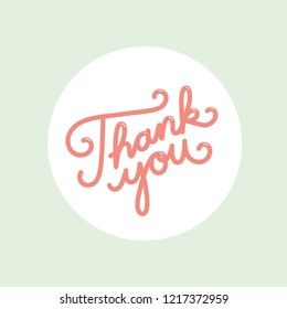 Thank you cute vector Calligraphy 