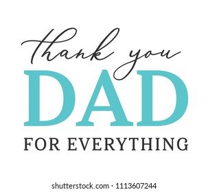 Thank You Dad For Everything Happy Father's Day Vector Text Background