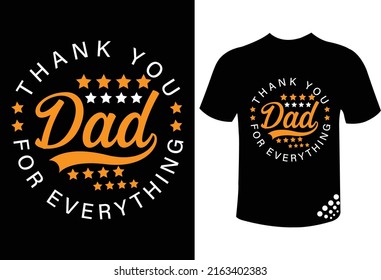 Thank you, dad- motivational fathers day typography t-shirt design quote 