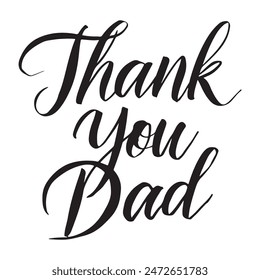 thank you dad typography in vector