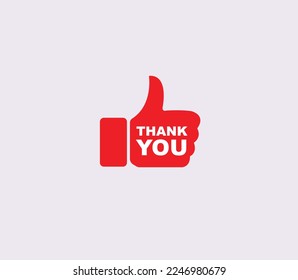 Gracias Concepto De Día. Vector Thumbs hacia arriba y Gracias Texto.