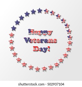 Thank You Day. Veterans day greeting card with flag. Honoring all who served. Usa flag. Theme: veterans day, 11th November, patriotism, holiday, war, peace, happiness, pride, America, USA, parade.
