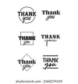 Thank you design for card design. Lettering text thank you.