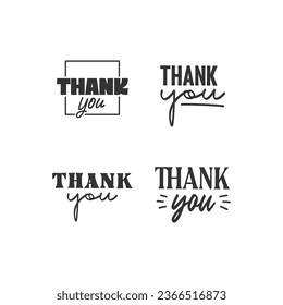 Thank you design for card design. Lettering text thank you.