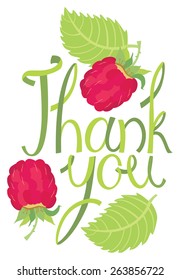 Thank you Design card with raspberry