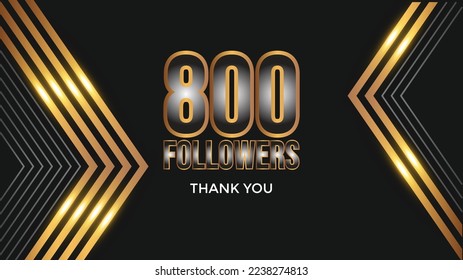 Thank you design Greeting card template for social networks followers, subscribers, like. 800 followers
