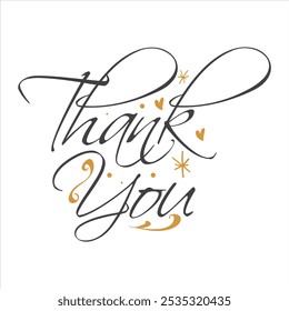 Thank you Design, Thank You handwritten typography, Thank You calligraphy, Thank you card, Thanksgiving day Hand drawn lettering, Danke, Appreciation, grateful, Modern , Social Media, Vector