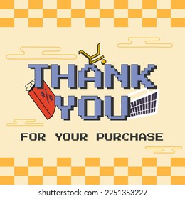 thank you design pixel word lettering