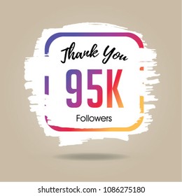 Thank you design template for social network and follower. 95K Followers