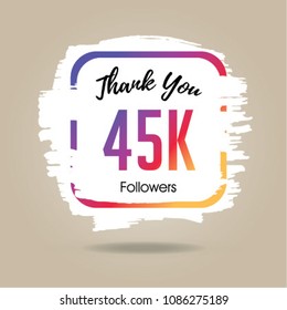 Thank you design template for social network and follower. 45K Followers