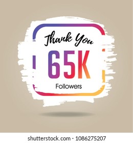 Thank you design template for social network and follower. 65K Followers