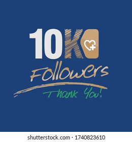 Thank you design template for social network. 10K Followers