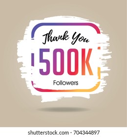 Thank you design template for social network and follower. 500K Followers