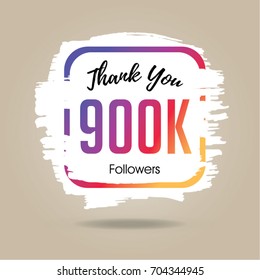 Thank you design template for social network and follower. 900K Followers