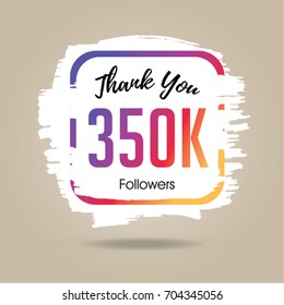 Thank you design template for social network and follower. 350K Followers