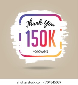 Thank you design template for social network and follower. 150K Followers