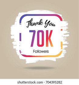 Thank you design template for social network and follower. 70K Followers