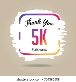 Thank you design template for social network and follower. 5K Followers