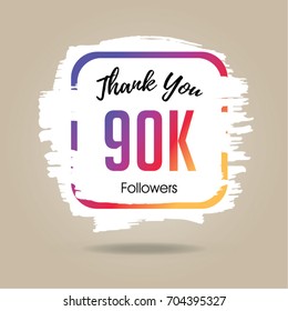 Thank you design template for social network and follower. 