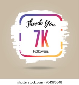 Thank you design template for social network and follower. 7K Followers