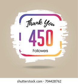 Thank you design template for social network and follower. 450 Followers