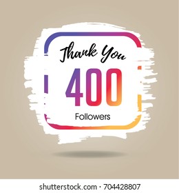 Thank you design template for social network and follower. 400 Followers