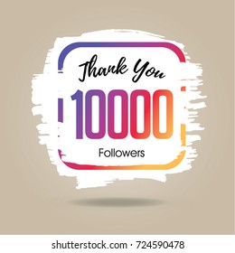 Thank you design template for social network and follower. 10000 Followers