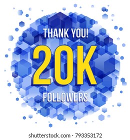 Thank you design template for social network and follower. 20K Followers