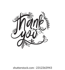 thank you design vector editable black and white