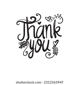 thank you design vector editable black and white