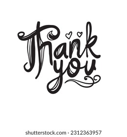 thank you design vector editable black and white