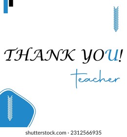 Gracias por diseñar ilustración vectorial. Gracias. diseño incorporado. Saludos de Gracias. U incorporado Gracias con mi maestra. Plantilla de agradecimiento. Gracias
