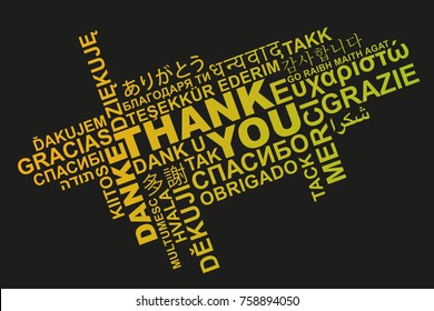 Thank You In Different Languages Word Cloud Greeting Card