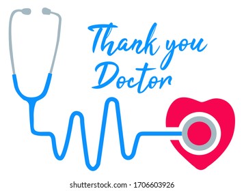 Thank you doctor medical personnel team for fighting the coronavirus. vector illustration.