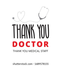 Thank you doctor and Nurses and medical personnel team for fighting the coronavirus. vector illustration