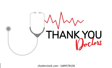 Thank you doctor and Nurses and medical personnel team for fighting the coronavirus. vector illustration